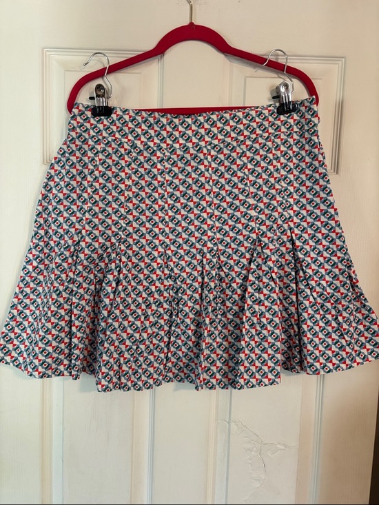 Anthropologie Dresses & Skirts - Maeve By Anthropologie Women’s Skirt14 White Blue Green Red A Line Pleated Lined